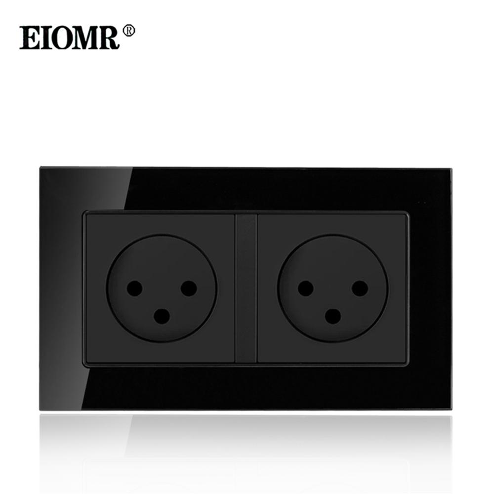 

EIOMR Ізраїльський стандартний розетковий блок, Біло-чорний 146*86 мм Панель Настінна розетка, AC 100~250V 16A 3-контактна Ізраїльська розетка для дому та офісу Black Grass