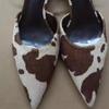 Neuartiger Kuhmuster High Heels Damen Mode Spitze Knöchelriemen Schnalle Kitten Heel Designerschuh Eleganter Bankett-Kleiderschuh