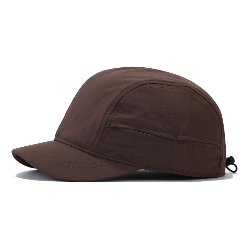 Sommer Baseballkappe mit kurzem Schirm Retro Weiche Kappe Einfarbige Schnelltrocknende Baseballkappe für Männer und Frauen Großer Kopfumfang Sonnenschutz Sonnenhut
