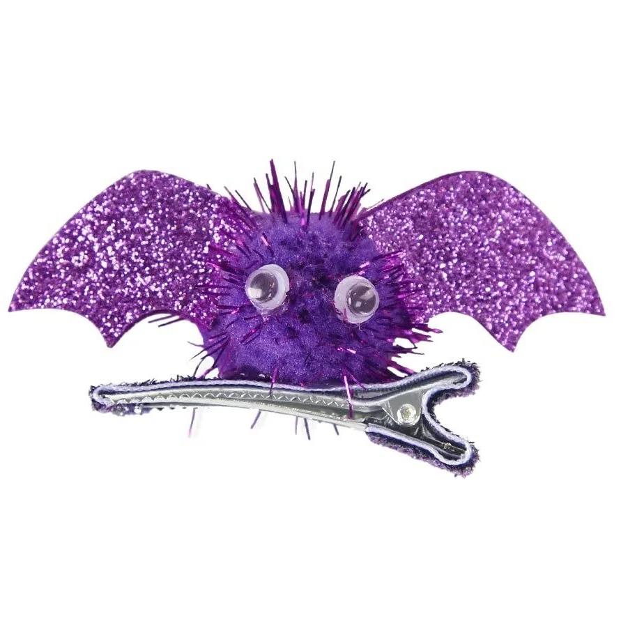 Metallic Woven Halloween Duckbill Clips Barrettes Cosplay Hair Clip Bat Wings Hairpin  School
