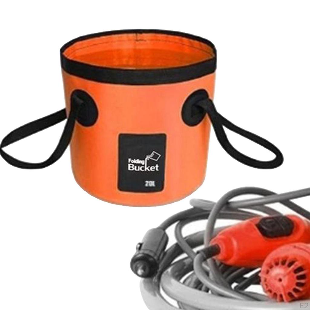 12 Shower Portable Electrical Foldable Bucket for Outdoor Camping Pets Washing Watering Pump