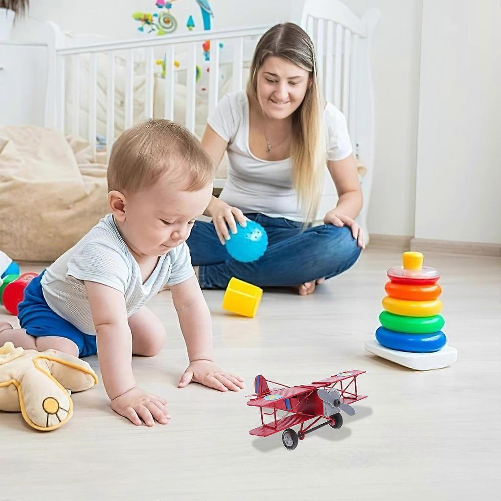 Iron Airplane Model Decor For Kids Birthday Party And Aviation Enthusiasts 2Pcs Vintage Style