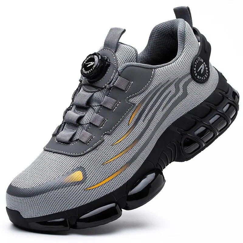 Fashion 2024 Rotating Button Work Safety Shoes For Men Anti-puncture Indestructible Sneakers Security Protective Boots Male Footwear