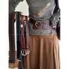 Brown Retro Punk Wide Waist Belt with Rivet Buckle - Women's High-End Dress Accessory
