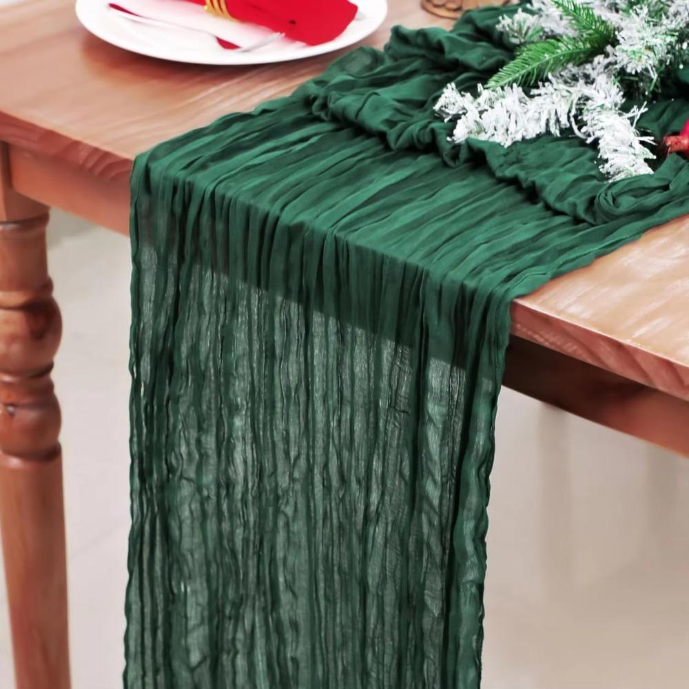Elegant Pleated Tablecloth Washable Table Flag Crepe Table Runners Table Settings