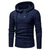 Europäischer und amerikanischer Herren-Strickmantel für Herbst und Winter mit hohem Kragen und Kapuze