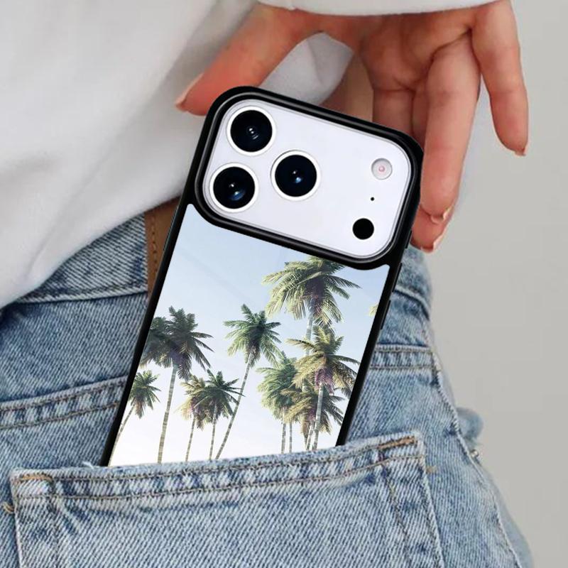 Tropical Summer palm trees Phone Case for iPhone 17ProMax 12 13 14 15 16e 17 Pro Max Plus Air Cover