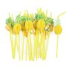 50 to 150pcs/lot Paper Straws For Flamingo Pineapple Drinking Straws Cupcake Hawaiian Decoration Supplies Paper Drinking Straws