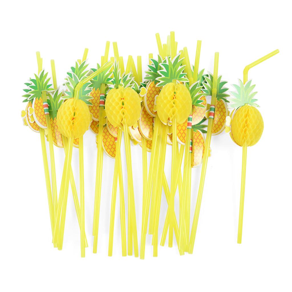 50 to 150pcs/lot Paper Straws For Flamingo Pineapple Drinking Straws Cupcake Hawaiian Decoration Supplies Paper Drinking Straws
