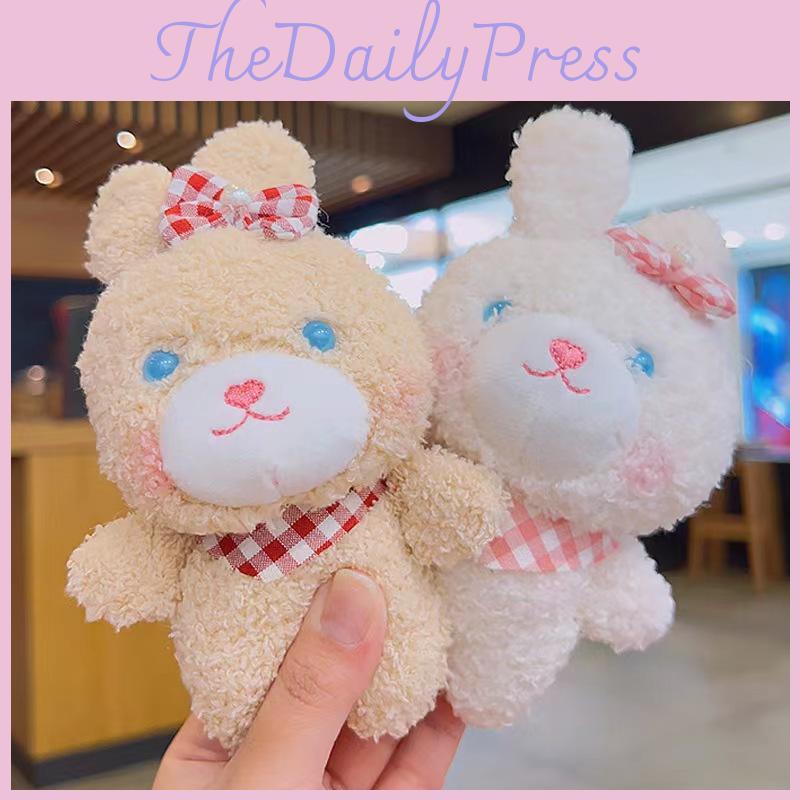 Teddy Bunny Plush Toy Cute Keychain For Couples Gifts And Backpack Accessories