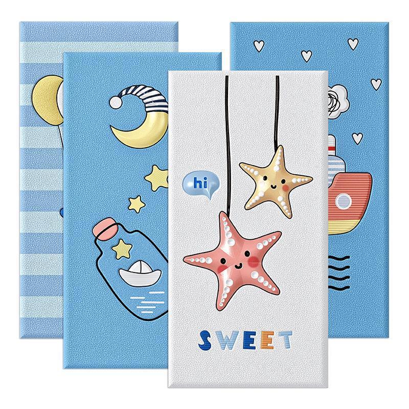 3D Soft Tatami Wall Protection Stickers - Self-Adhesive Anti-Collision for Children's Room and Bedside.