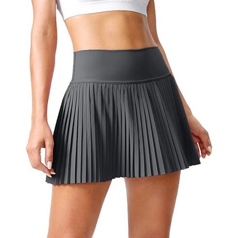 Casual stretch high waist fashion sports skirt quick-drying double-layer pleated skirt fitness yoga tennis suit