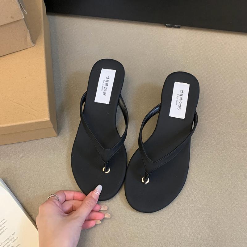 Fashion SUOJIALUN 2024 Summer New Women Slipper Fashion Low Weadge Heel Ladies Elegant Flip Flops Shoes Outdoor Casual Beach Slides Shoe