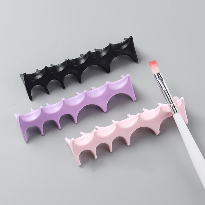 5-przegródkowy uchwyt na pędzle do paznokci, miękki stojak z ości rybiej, salonowy stojak na długopisy, akcesorium, pędzle do narzędzi do manicure, silikonowy uchwyt na pędzle do zdobienia paznokci