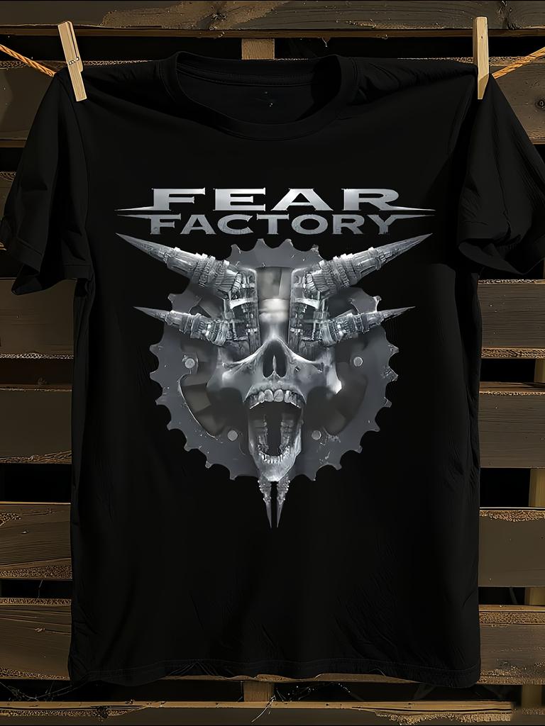 Fear Factory Offizielles Legacy Logo T-Shirt Herren T-Shirt Damen T-Shirts mit Buchstabenaufdruck Kurzarmliges T-Shirt Lässiges Street T-Shirt Oberteil