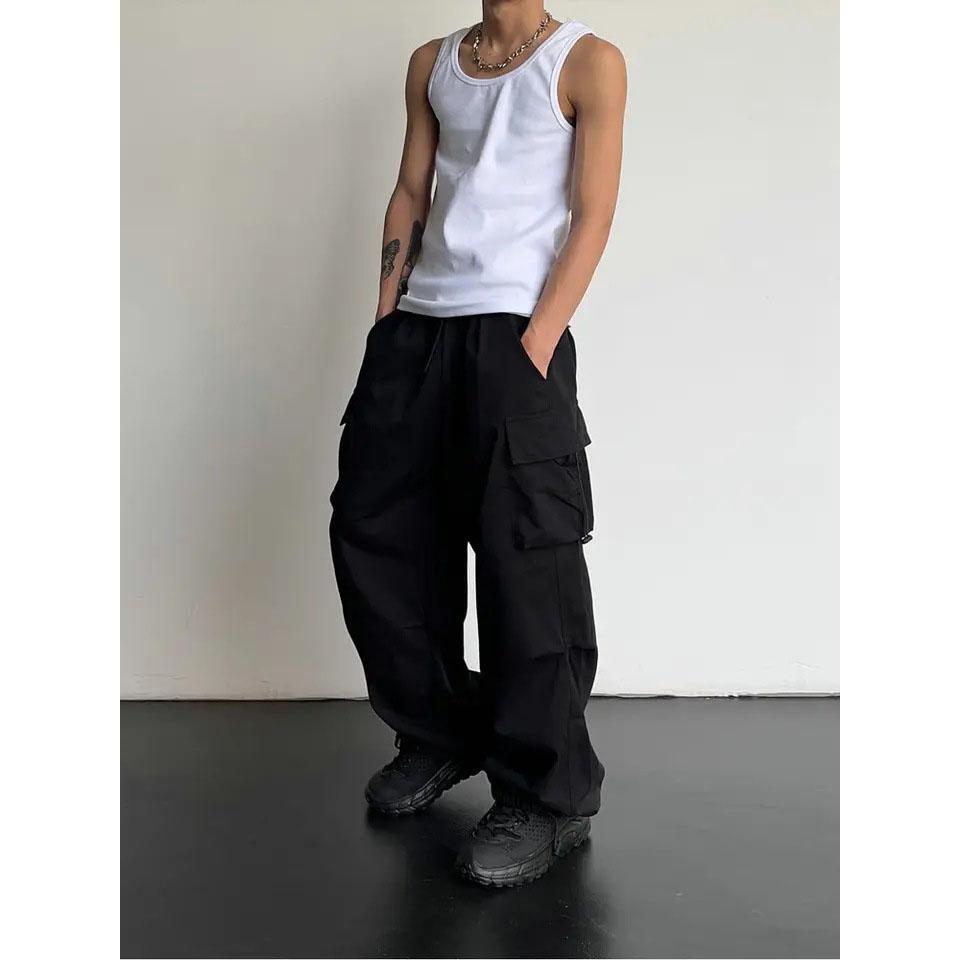 Pantaloni della tuta da lavoro da uomo casual paracadute a vita alta pantaloni da jogging taglie forti