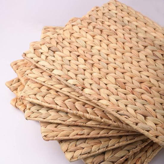 Tischset Verarbeitung Hitzebeständig Exquisite Rechteckform Vintage Geflochtenes Design Geschirrmatte