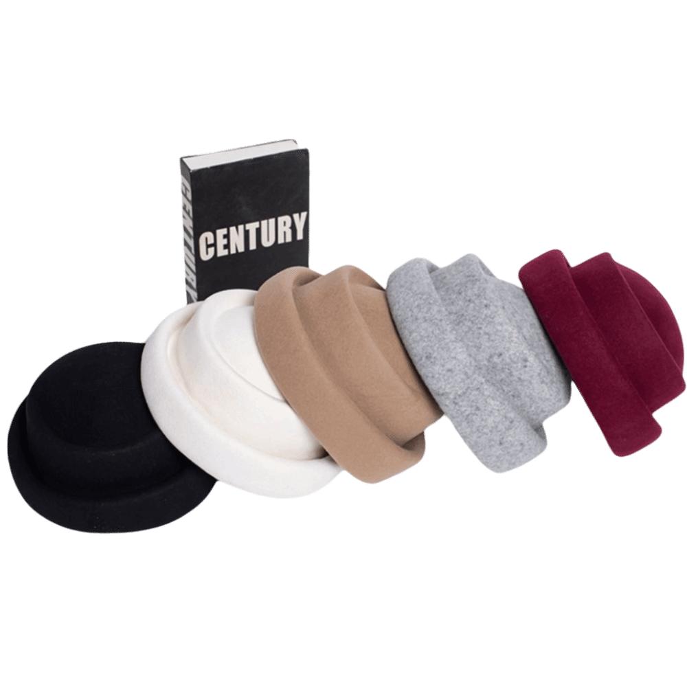 Adjustable Top Hat for Women 100% Wool Millinery Berets Trendy Wool Cap  for Party