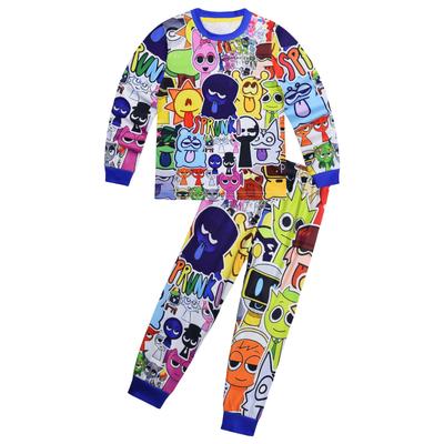 Stylish Children's Printed Casual Loungewear Suit Comfortable Clothing Sets Boys