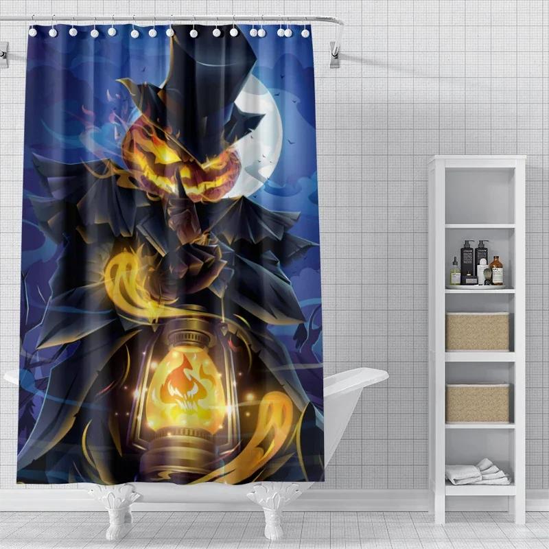 Home shower curtains for bathroom waterproof fabric Modern Nordic style Living Room curtain Halloween Autumn Pumpkin decoration