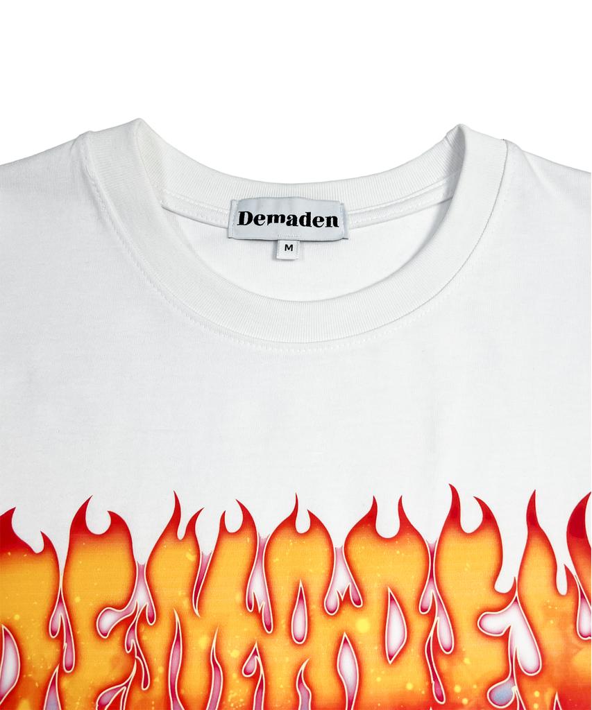 DEMADEN Skull Motorcycle Gang 1/2 T-Shirt White