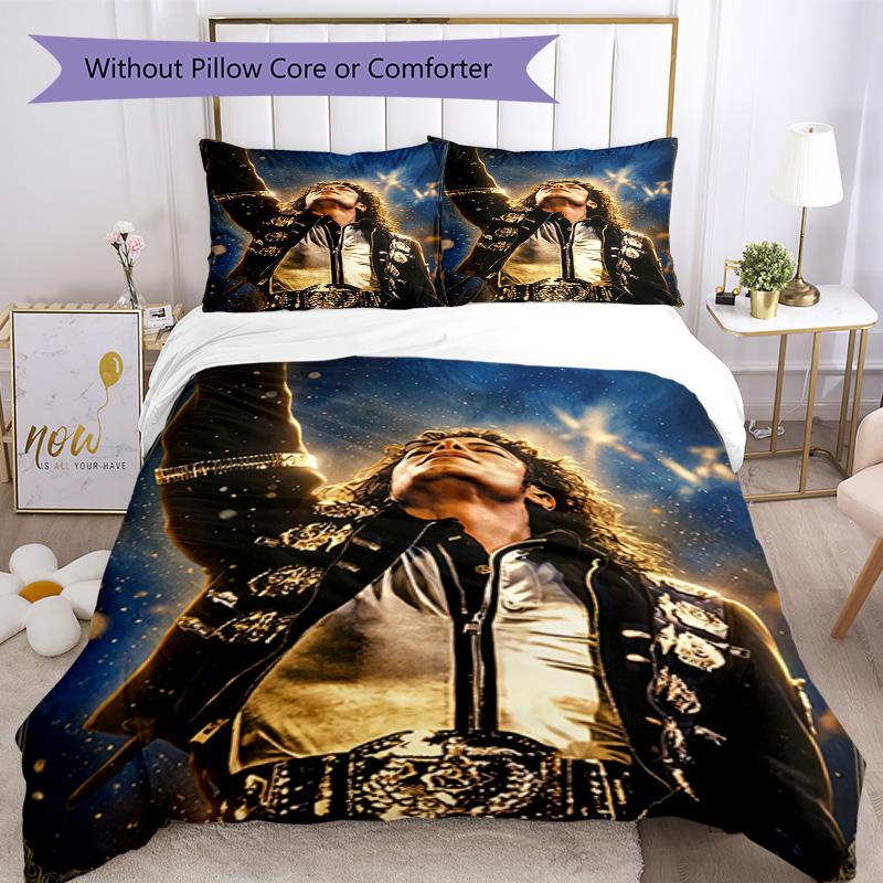 Michael Jackson Bedding Set Breathable Duvet Cover with Pillowcases Decorative Bed Linen for Bedroom Home Decoration Birthday Gift