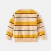 Trendig randig pojktröja 2024 Höst och Vinter Barnbroderad underdel Babysweater