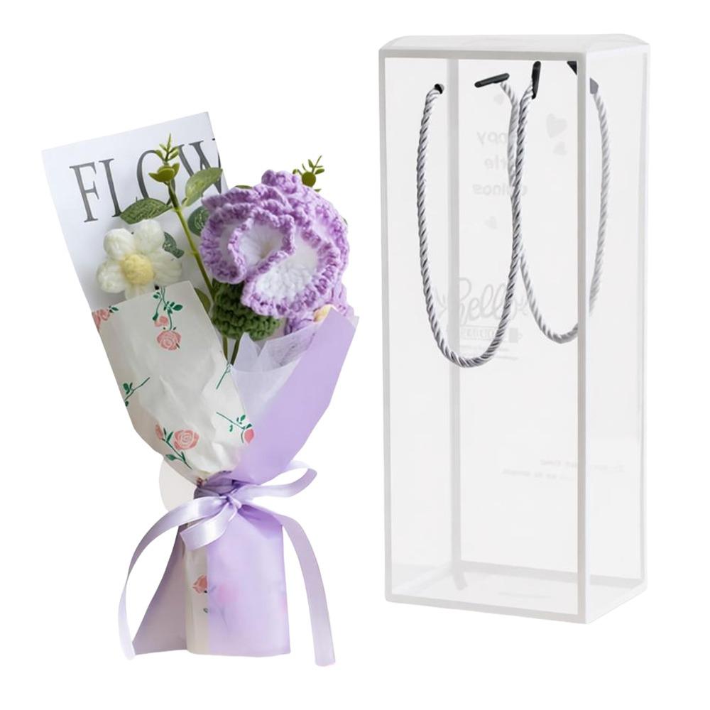 Photography Props Crochet Flowers Bouquet Knitted Eternal Simulated Flowers  Valentine'S Day