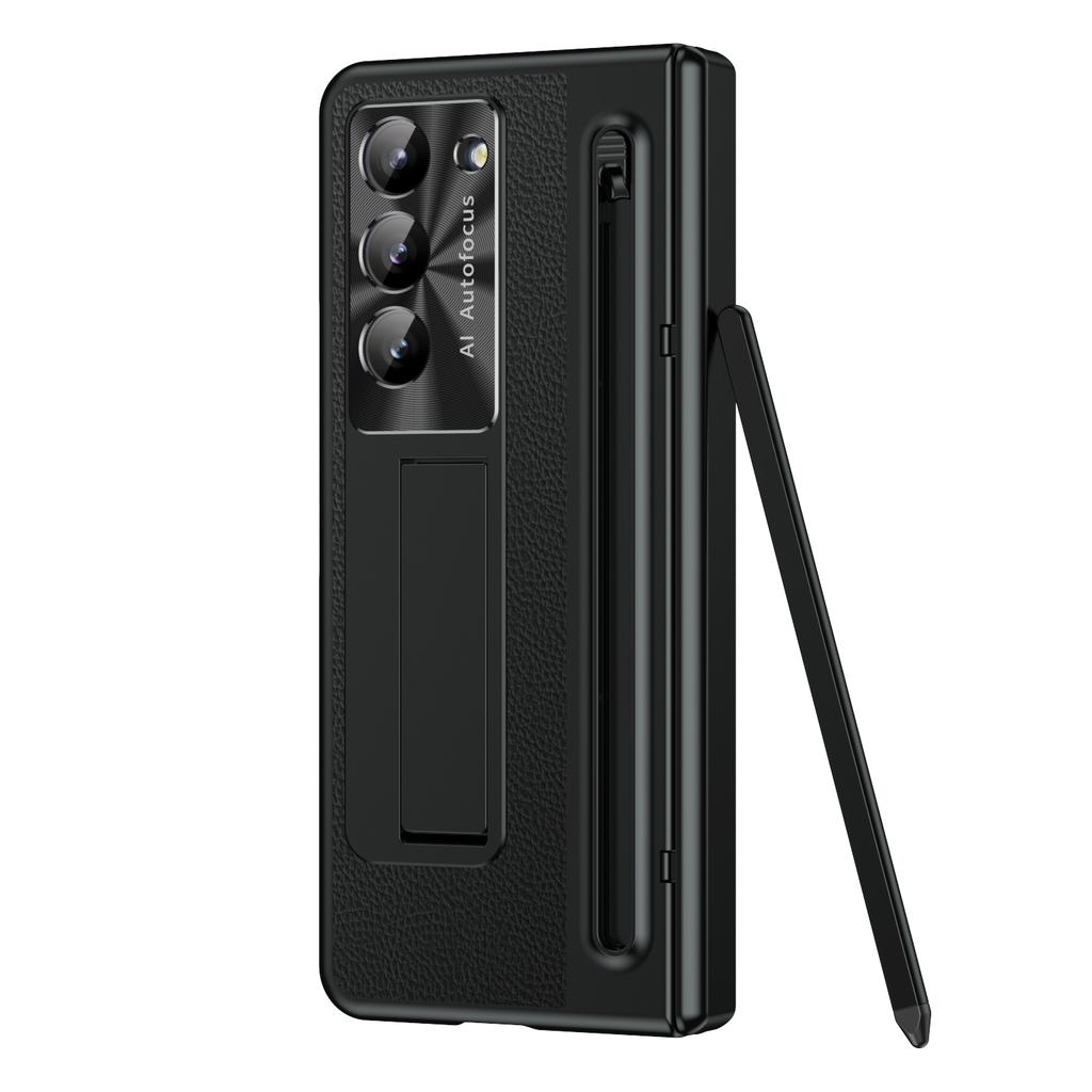 Slot na pero s pouzdrem s fólií ze skla pro Samsung Galaxy Z Fold 7 6 5 4 Ochrana pantu proti pádu Kožené Fold6 Fold7 Ochrana s krytem pro S Pen