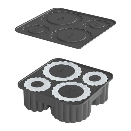 

Silicone Ice Cube Tray with Lid for 20-40oz Tumbler Cup Easy Twist Release Ice Cube Molds Leak-Proof темно-сірий