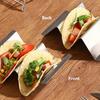 1 Stück 2/3 Fächer auf beiden Seiten verfügbar Pfannkuchenständer Ausgestanztes Griffdesign Taco-Schalenständer Edelstahl Taco-Halter