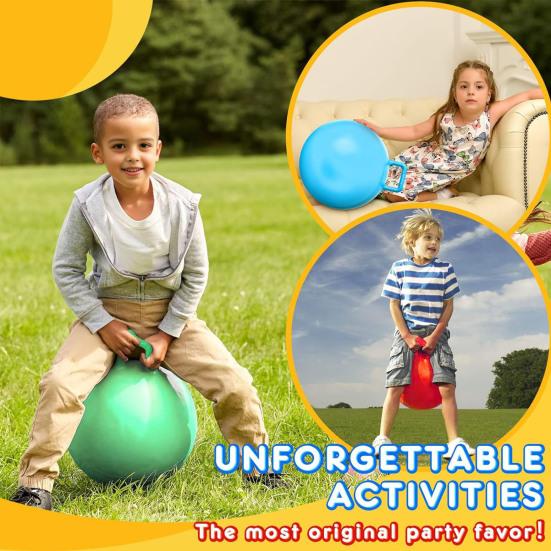 Kids Inflatable Ball Handle Horse Bouncing Toy 45cm Cartoon Bouncing Ball Beach Pool Toys Fun Stress Relief Gifts