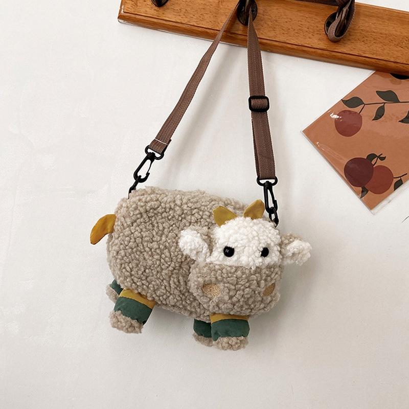 New Ins Cartoon Lamb Plush Shoulder Bag For Women