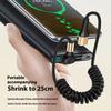 25cm Coiled USB C Cable 66W Fast Speed Charging Angled Connector Spring Retractable Cord for Mobile Devices
