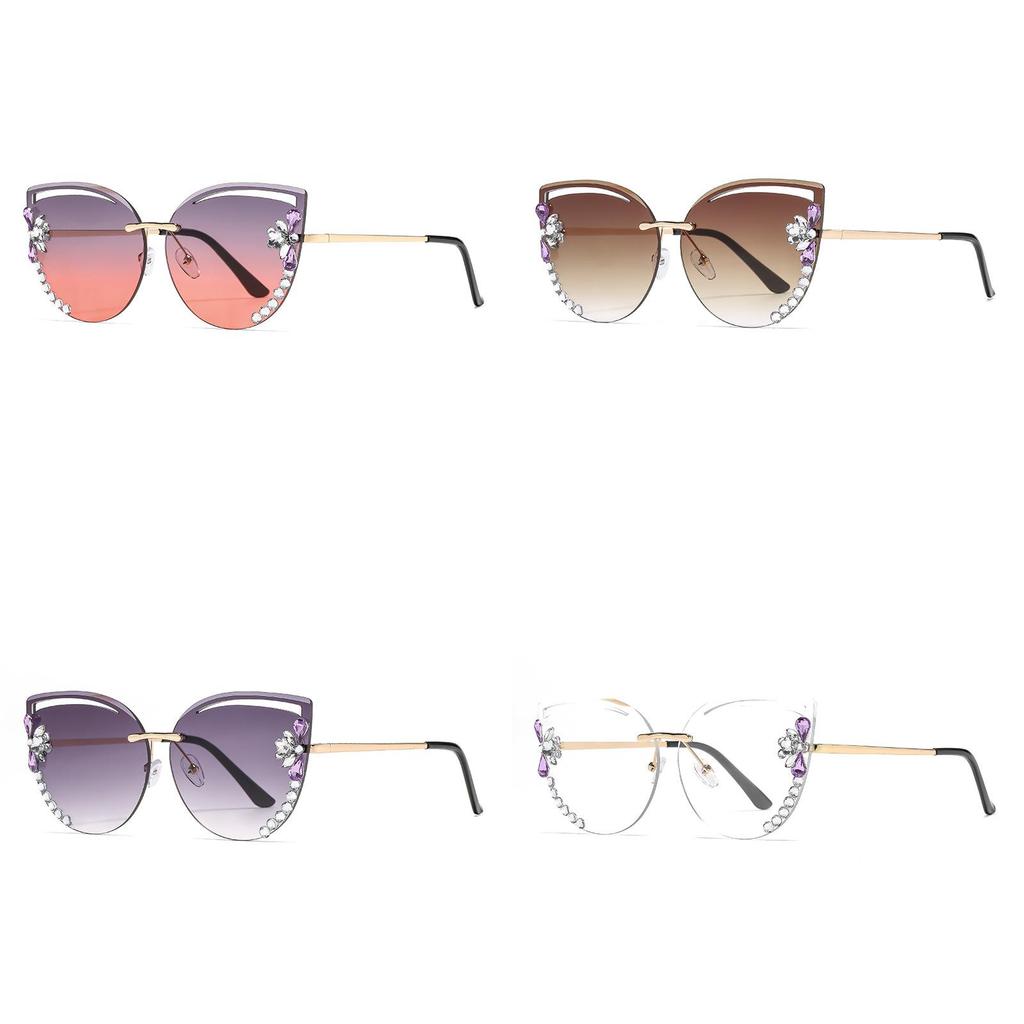 Cat Eye Sunglasses Fashion Metal Frame Uv400 For Outdoor Sun Protection