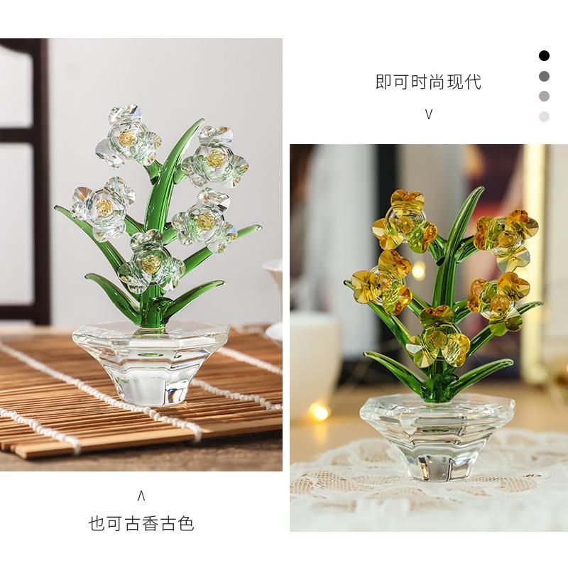 Křišťálové sklo řemeslná orchidej ozdoba obývací pokoj stolní ozdoba