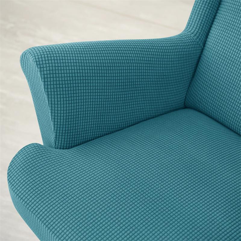 2Pcs/Set Wingback Chair Cover With Cushion Cover Elastic Armchair Sofa Cover Stretch Wing Chair Slipcover Bedroom Living Room