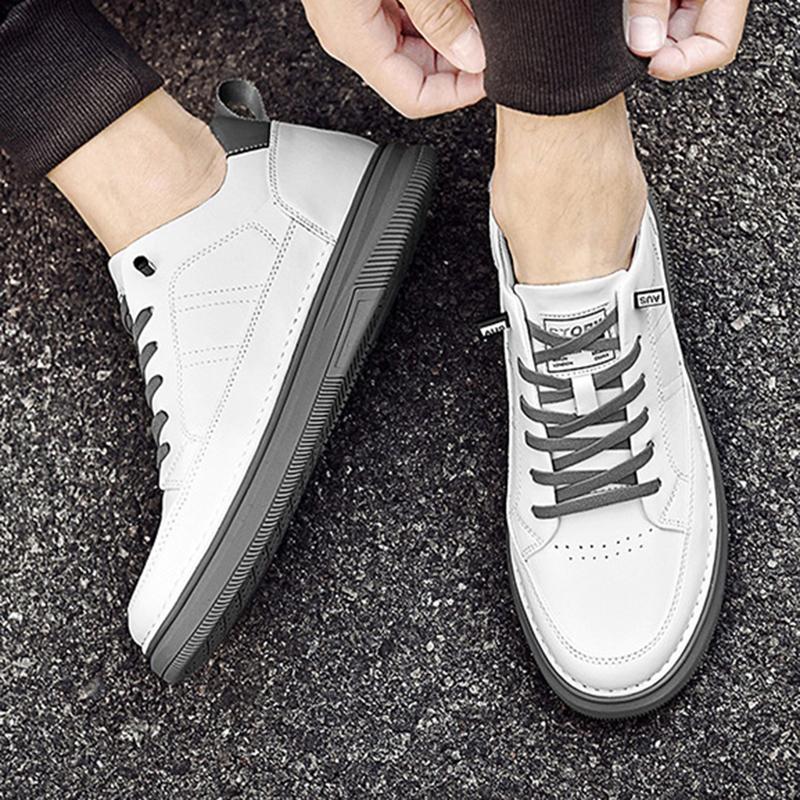 Men Increase 4/6/8CM Genuine Leather Casual Shoes Increas Insole Male Shoes Invisible Inner Height Increas Sneakers Height Shoes