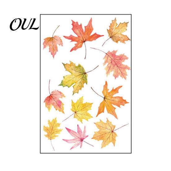 Autumn Scene Layout Supplies 9 Sheets Fall Woodland Animals Window Clings, Maple Leaf Pumpkin Soft Forest Animal Stickers Squirrel Fox Rabbit