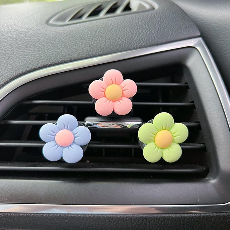 Cute Flower Aromatherapy Car Air Outlet Decoration Perfume Clip Air Freshener Colorful Flora Car Interior Decor Auto Accessories