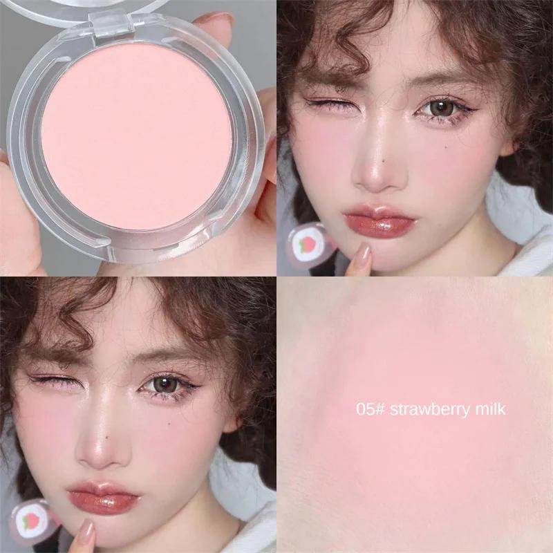 Face Blusher Matte Natural Cheek Tint Brighten Face Waterproof Face Contouring Cosmetics Blush Powder Soft Female Makeup 1pcs