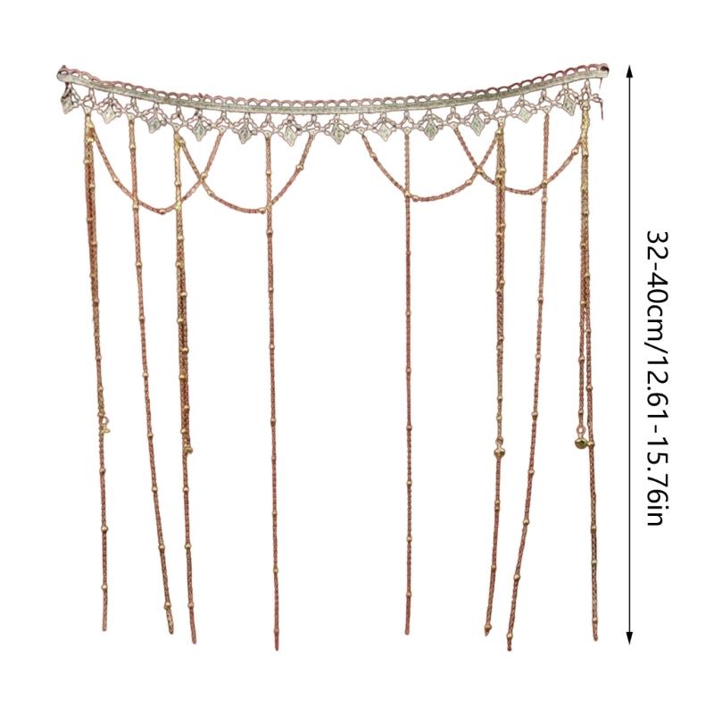 Chinese Style Face Curtain Fringed Forehead Headbands Ancient Hair Jewelry Face Decorative Mask for Stage Dancer