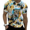 Herr Sommar Lejontryck Kortärmad Lejon Grafiska T-shirts Herr Sommarkläder T-shirt Herr Kortärmade T-shirts