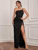 One-Shoulder Spaghetti Strap Sequin Evening Dress with Slit - Sexy Backless Design for Prom, Parties & Bridesmaids