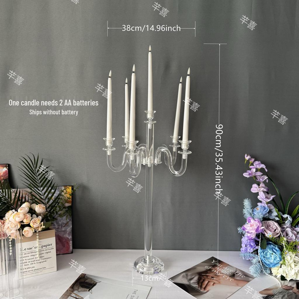 Transparent Acrylic Candle Holder for Birthdays, Weddings, and Banquet Decorations