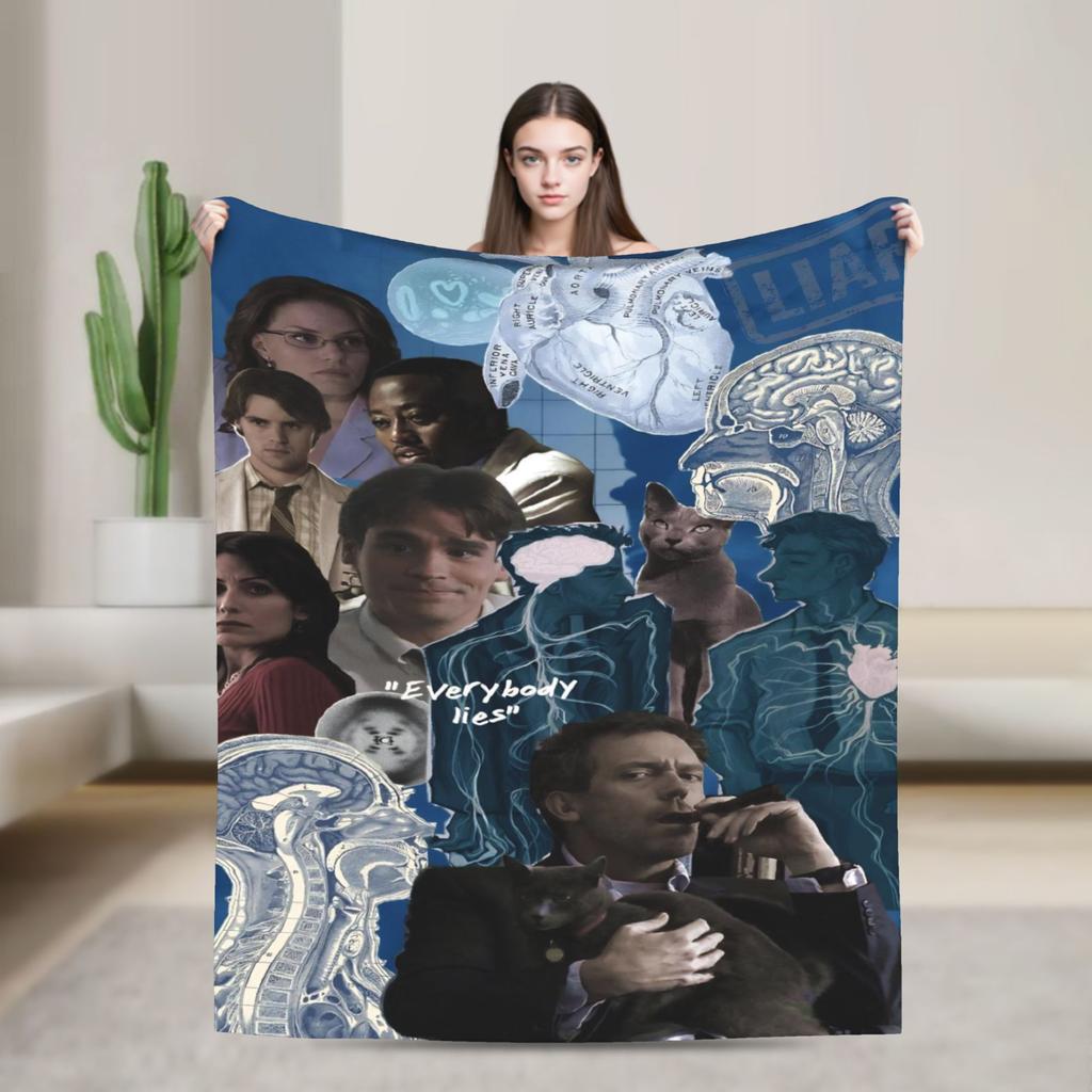 Dr. Gregory House Blankets Quality Warm Soft House MD American Television Bedding Throws Winter Travel Bedroom Funny Bedspread