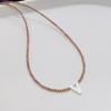 Elegant 2m Zircon Beaded Clavicle Chain: 26-Letter Deep Sea Shell Necklace for Women.