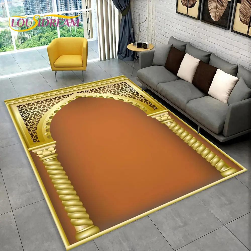 Islam Muslim Portable Prayer Kneeling Poly Mats,Carpet Rug for Living Room Bedroom Sofa Mosque Decor,Waterproof PrayerFloor Mat