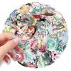 50 Sheets Chinese-Style Transparent Stickers: Elegant Ancient Graffiti for Crafts, Storage Boxes, Notebooks, and Envelopes.