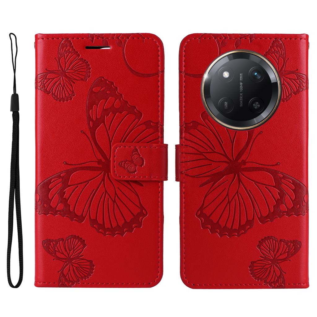For Honor X60 Pro 5G/Magic7 Lite 5G/X9c 5G Wallet Case Floral Butterfly Imprinted Leather Phone Cover Stand